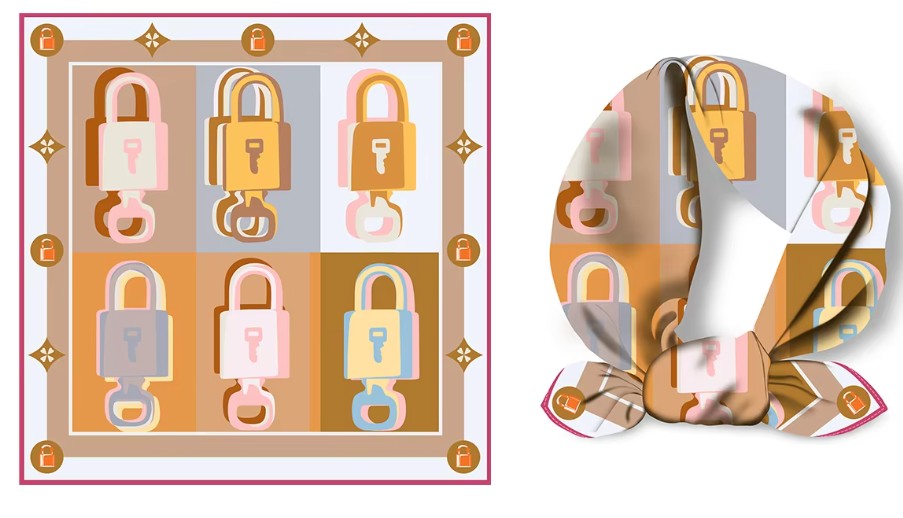 Pastel Lock and Key Scarf