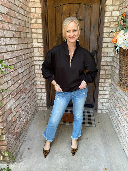 Black Half Zip -Long Sleeve