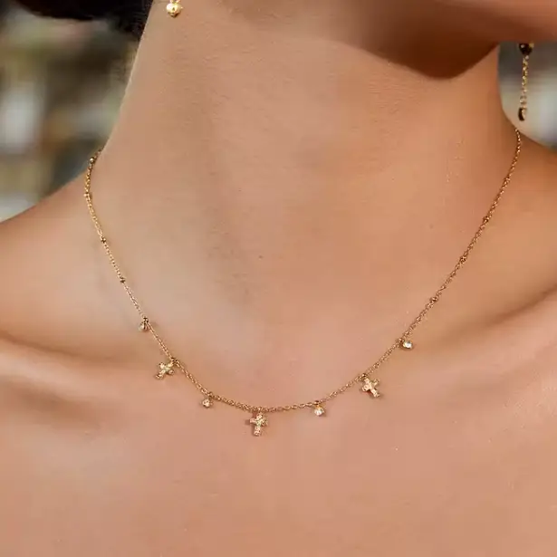 Dainty Cross Charm Necklace