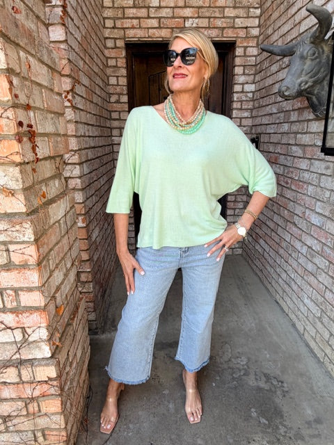 Simple Style Italian Knit-Mint Green