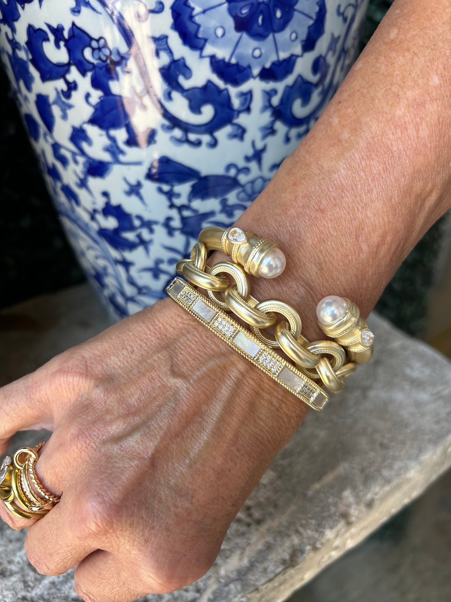 Mother of Pearl Gold Bangle