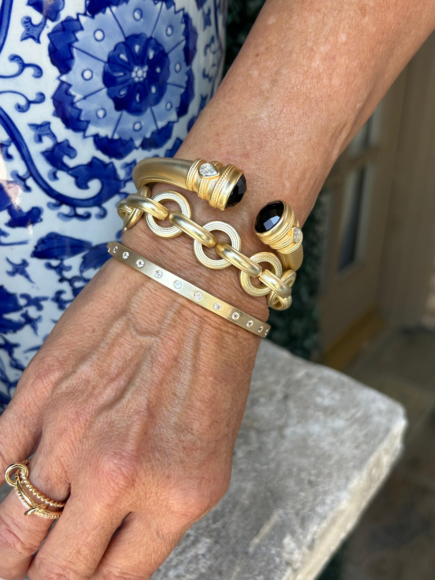 Noir Brushed Gold Bangle
