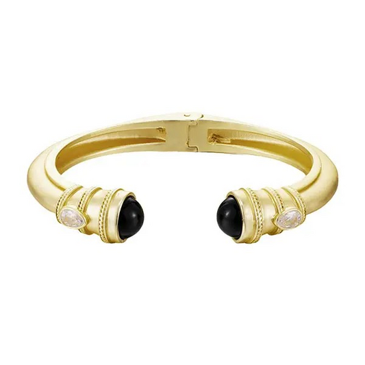 Noir Brush Gold Bangle- Small