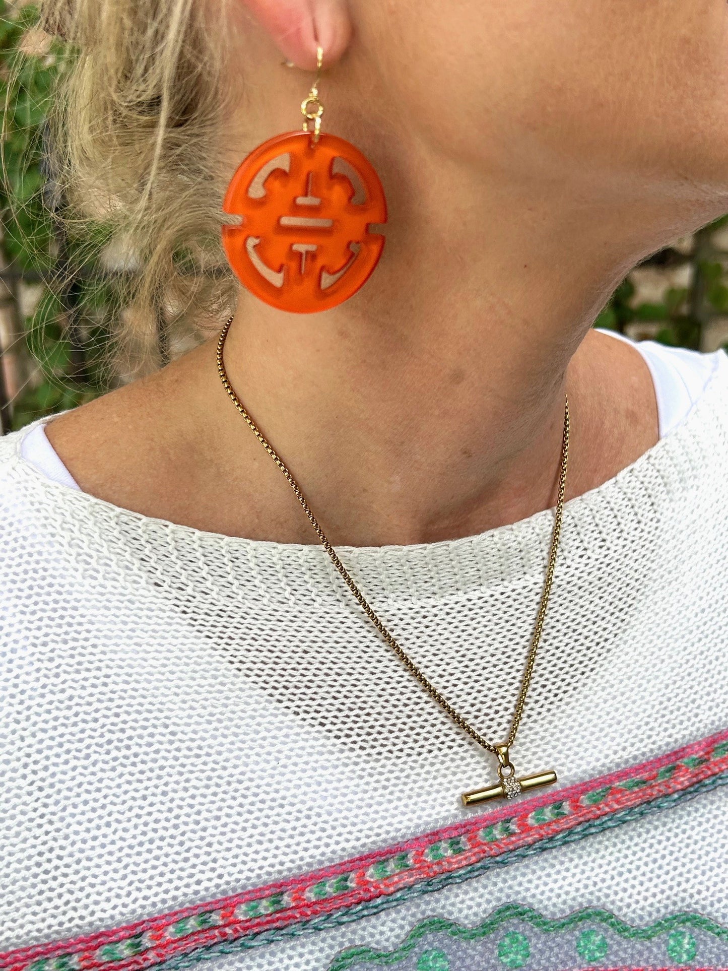 Happy Resin Drop Earring