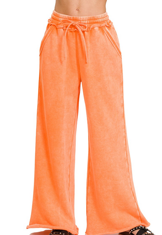 Washed Palazzo Cotton Pant