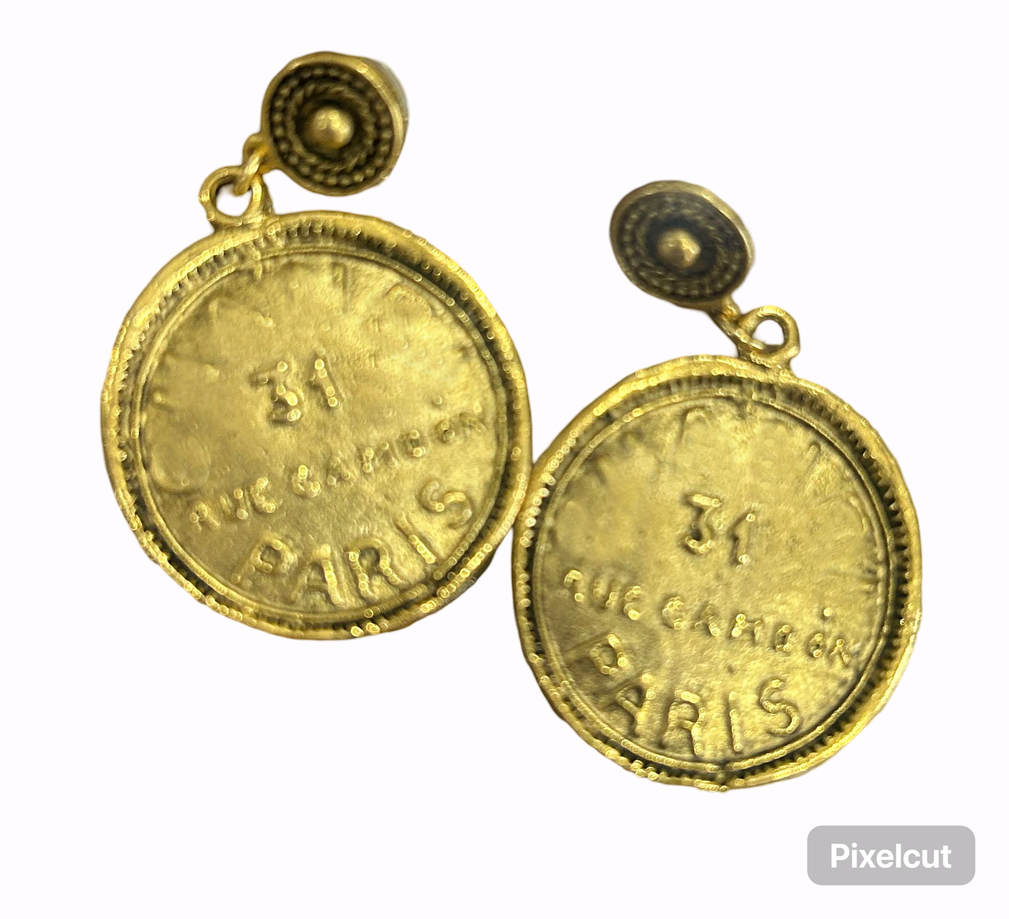 Paris Gold Coin Earring
