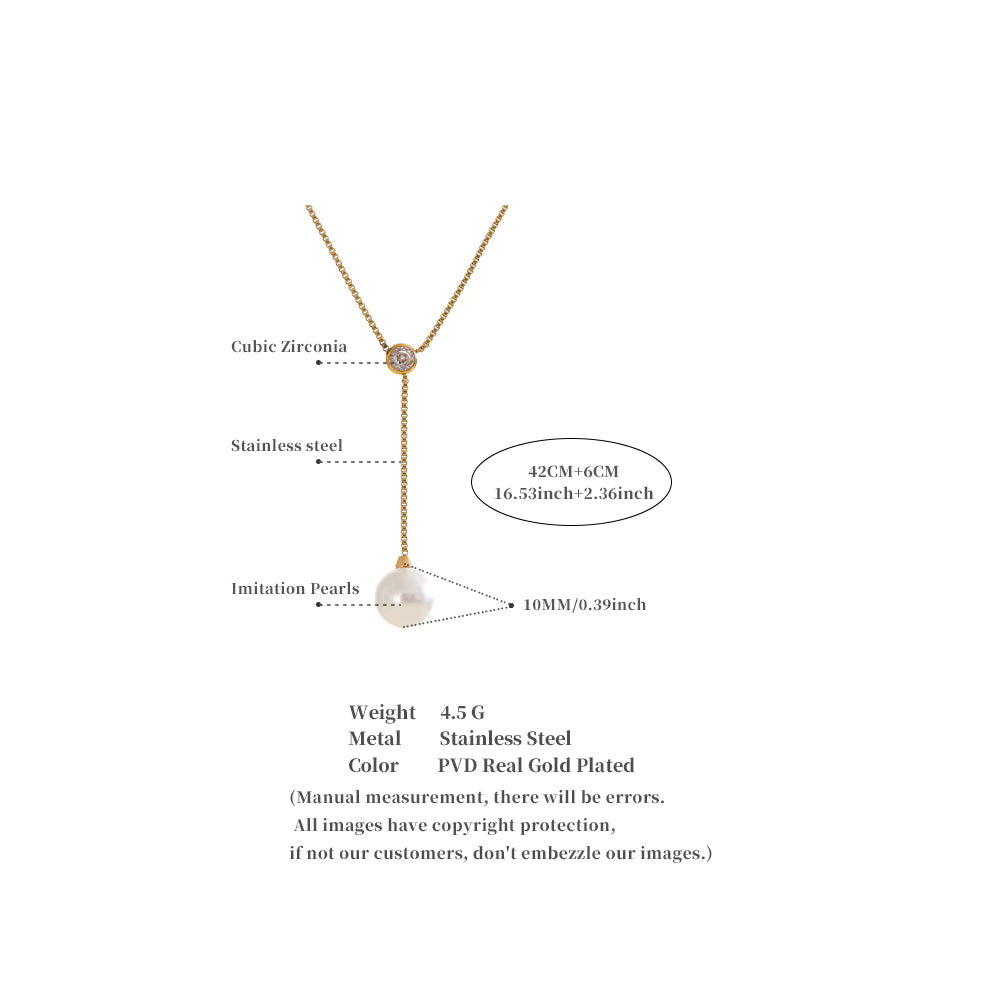 Polished Pearl Drop Necklace