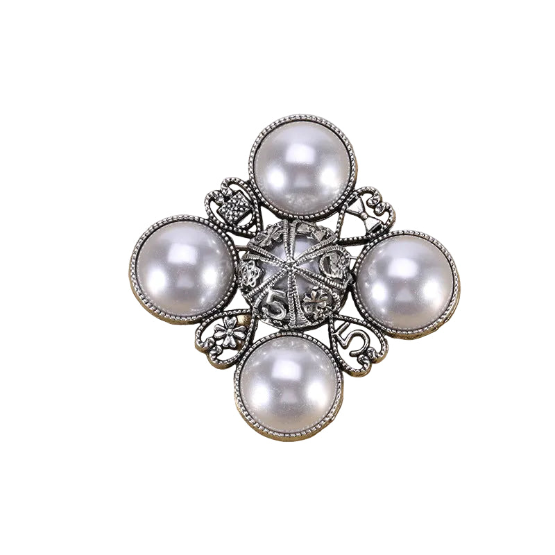 Pearl & Silver Baroque Pin