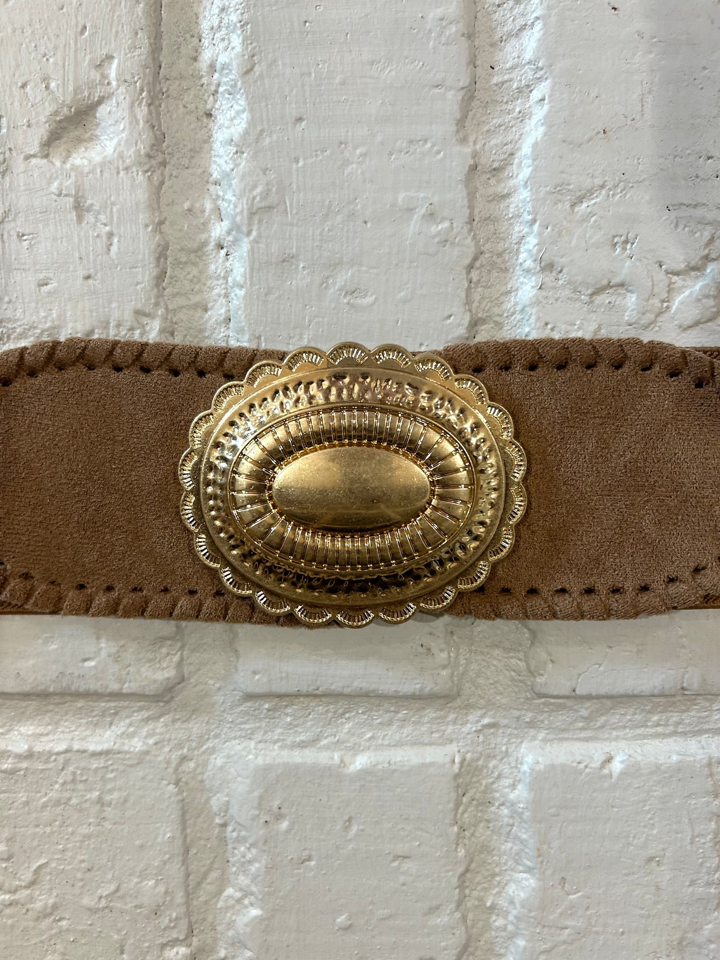 Tan and Gold Conch Belt