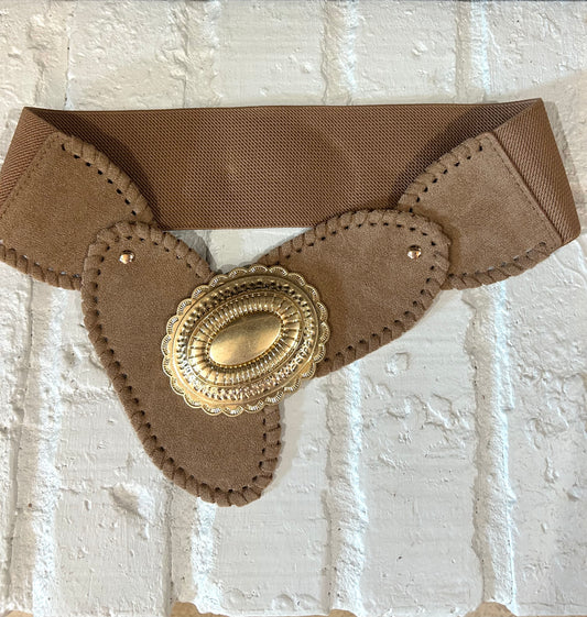 Tan and Gold Conch Belt