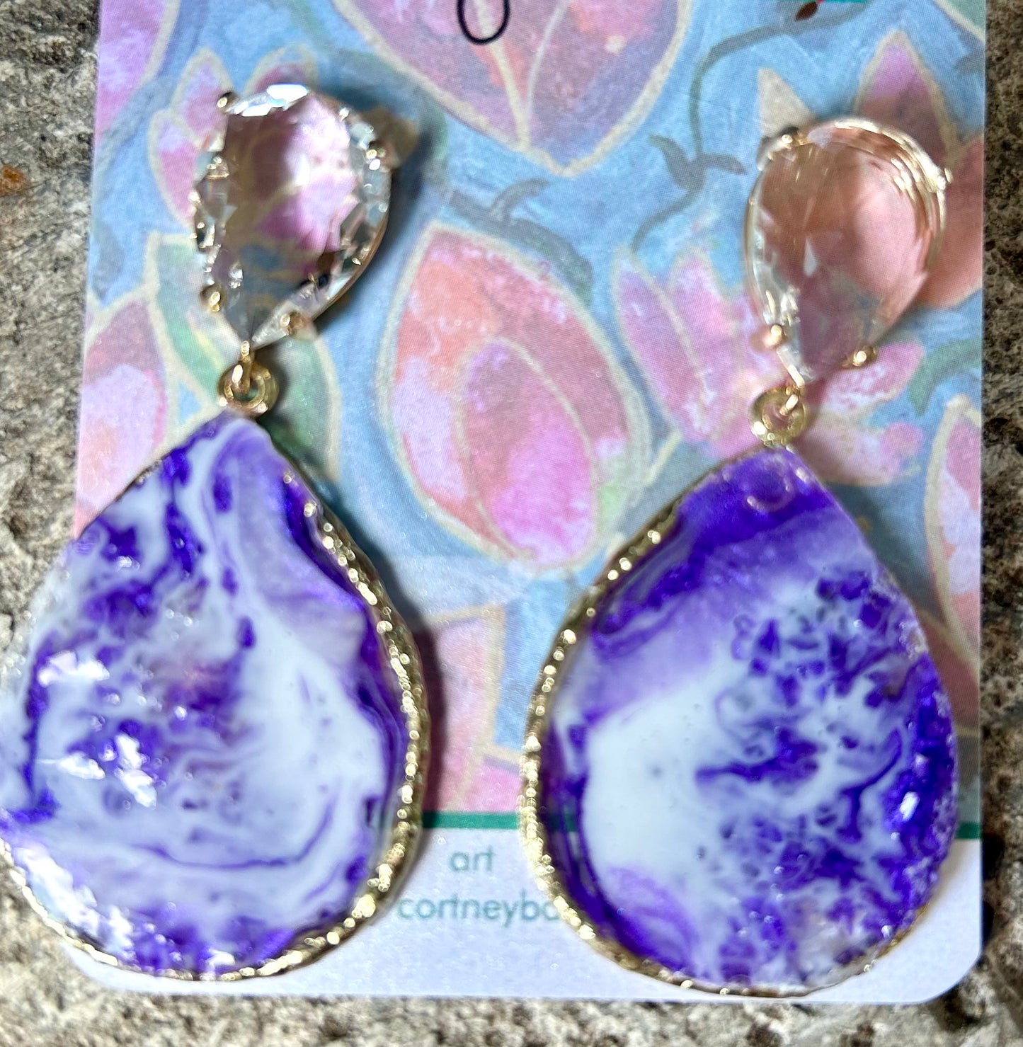 Purple Pear Drop Earring