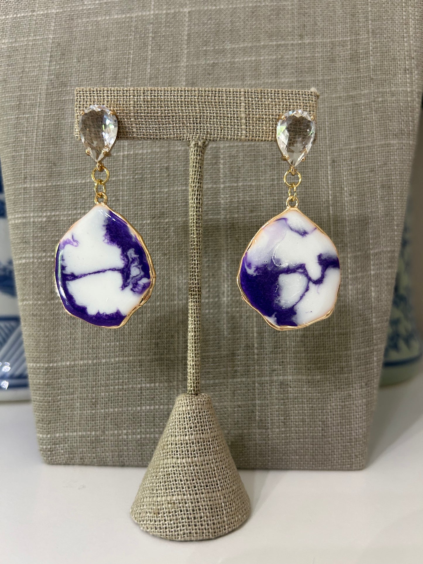 TCU Rhinestone Drop Earring