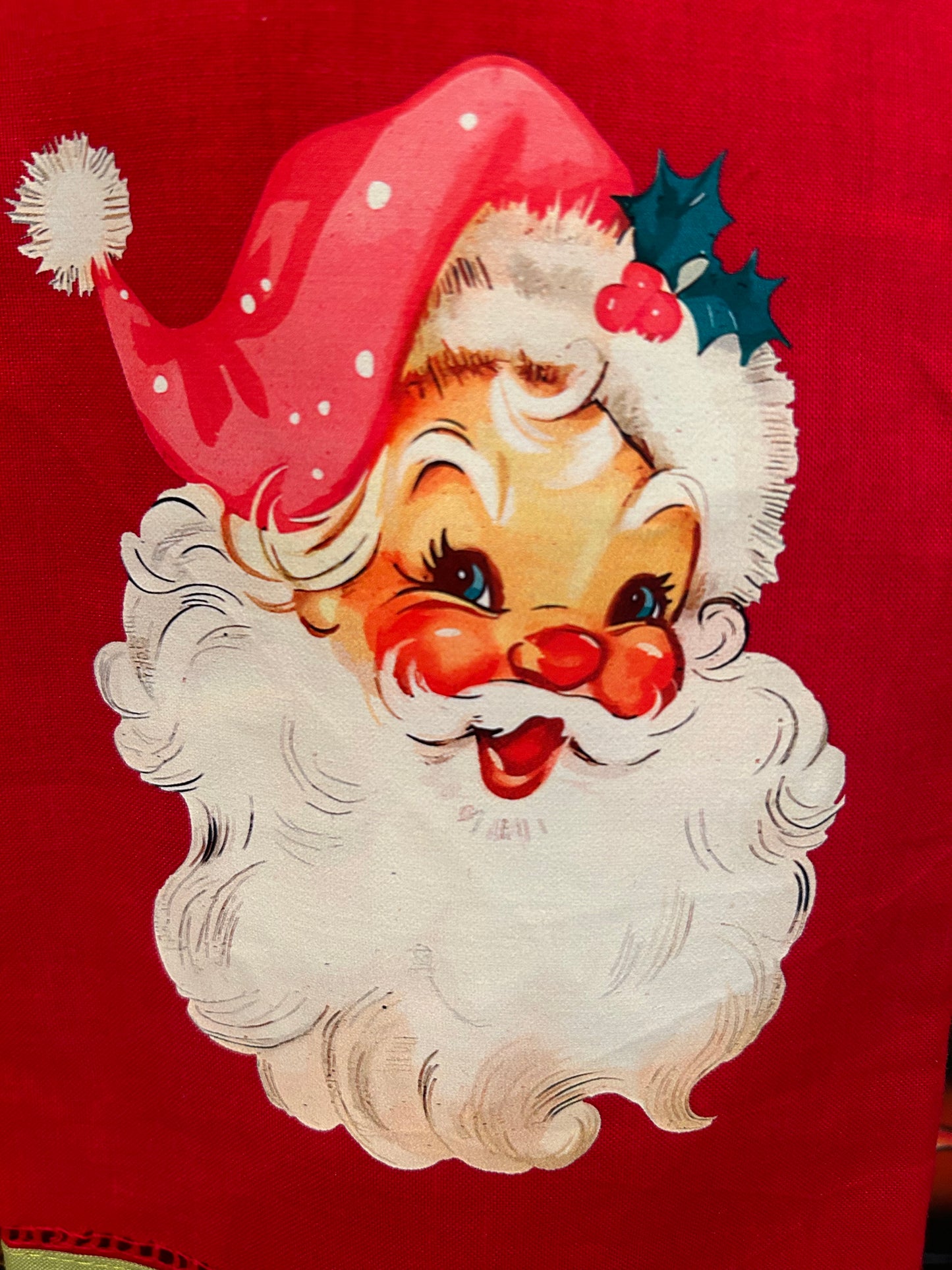 Vintage Santa Tea Towl