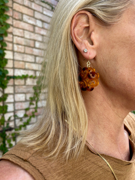 Tortoise Pattern Earrings
