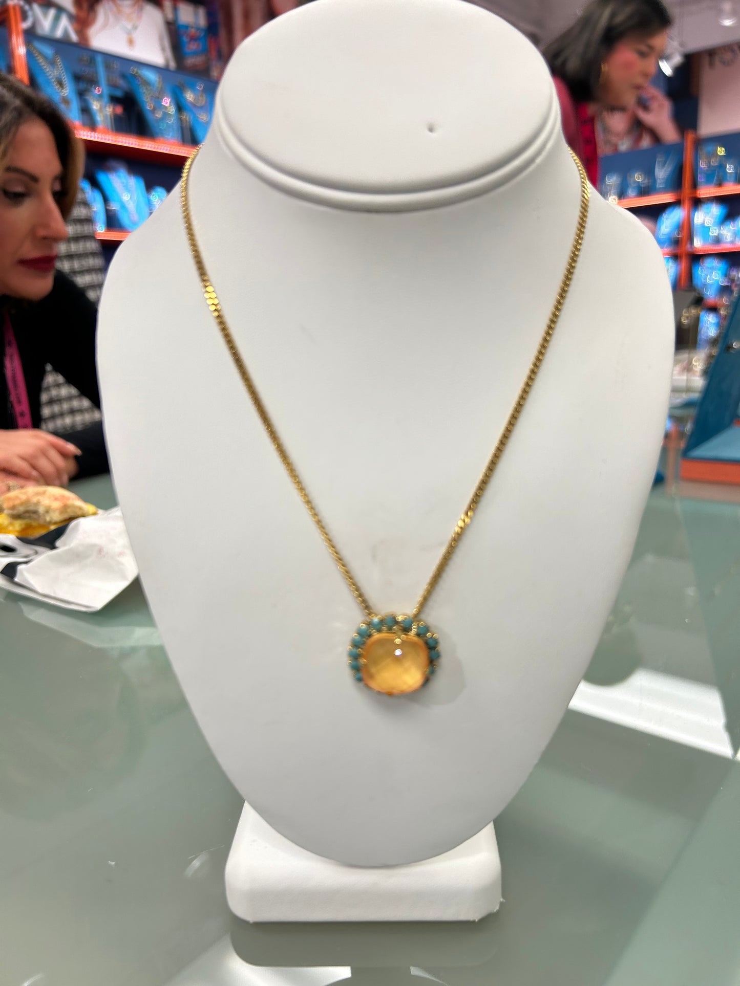 Tova Cambrie Necklace- Turquoise/Orange