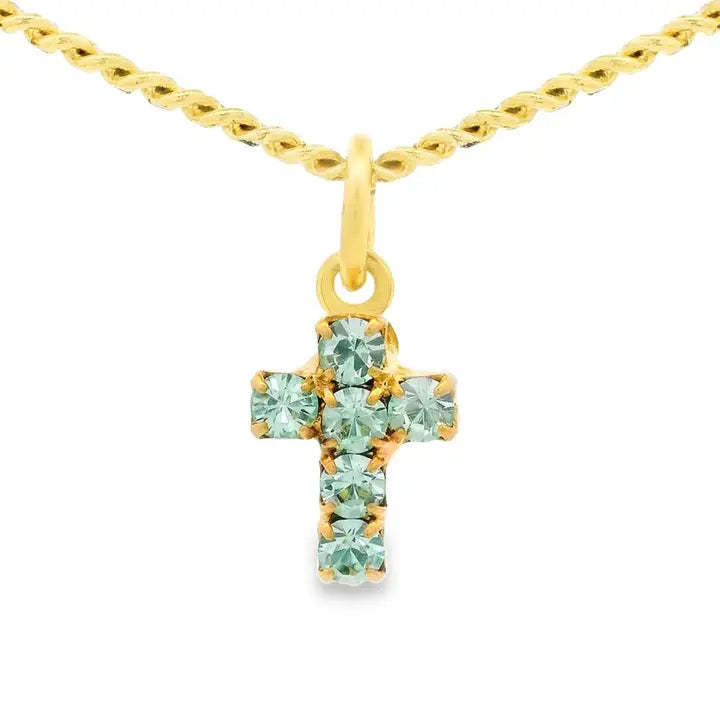 Tova Mini Cross Necklace-Chrysolite
