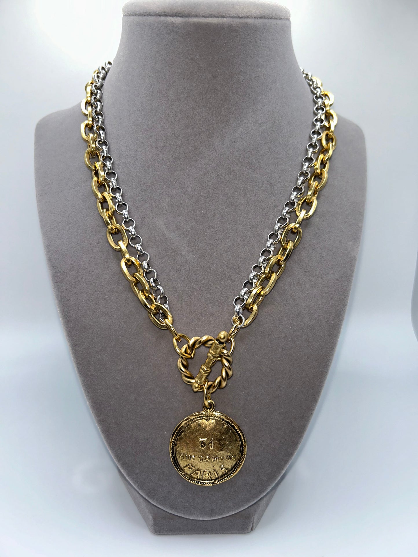 Paris Double Strand Coin Necklace