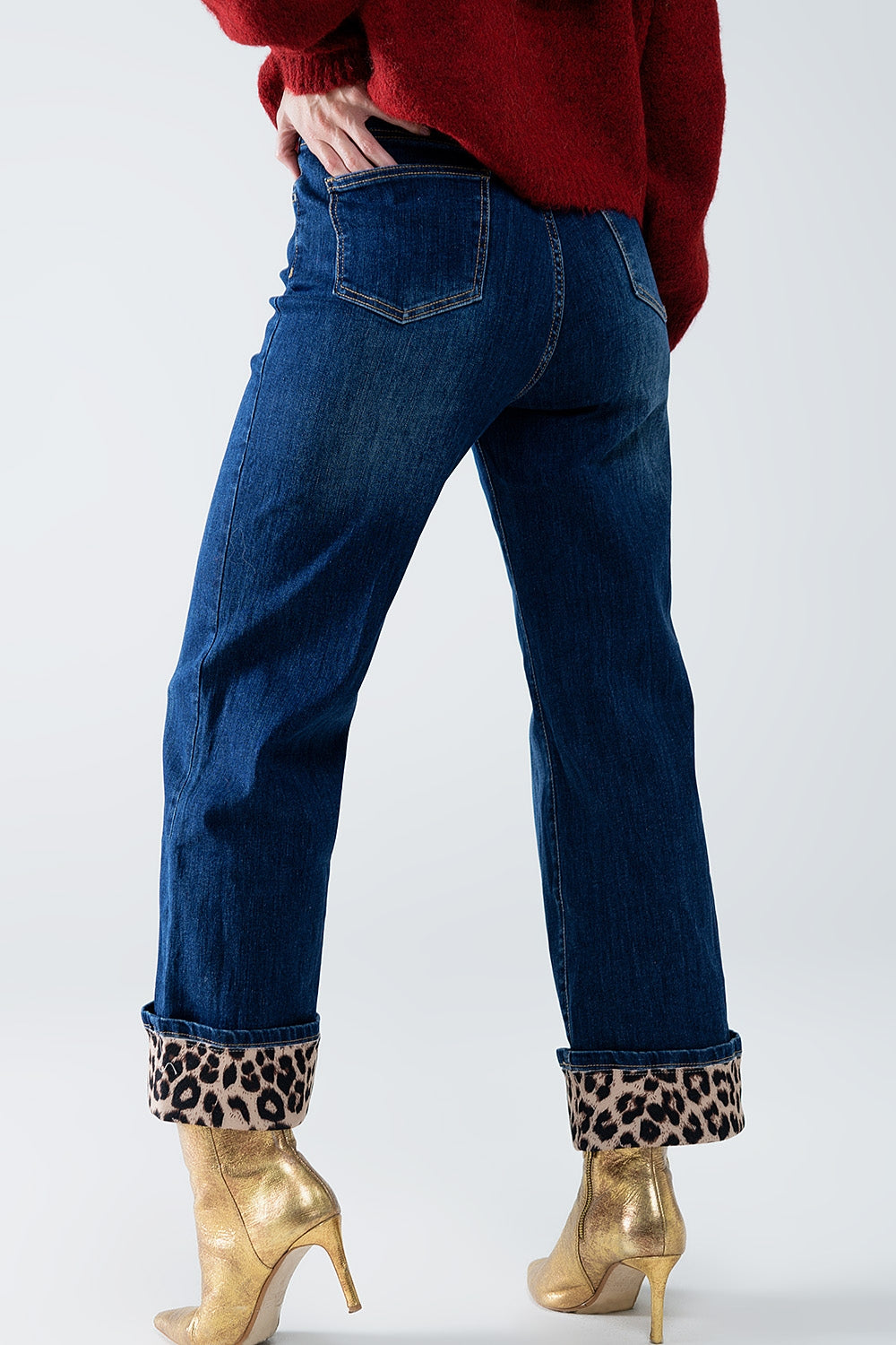 Leopard Cuff Jean