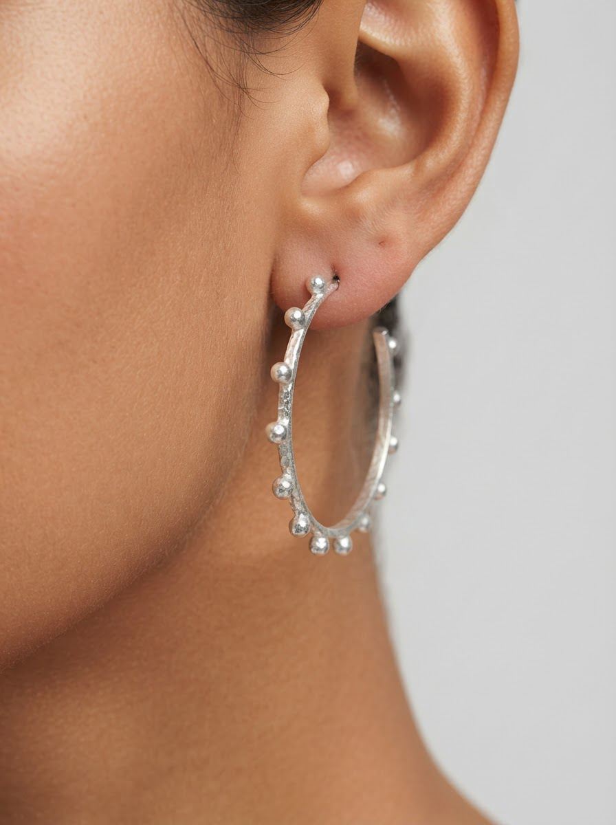 Goddess Silver Hoops