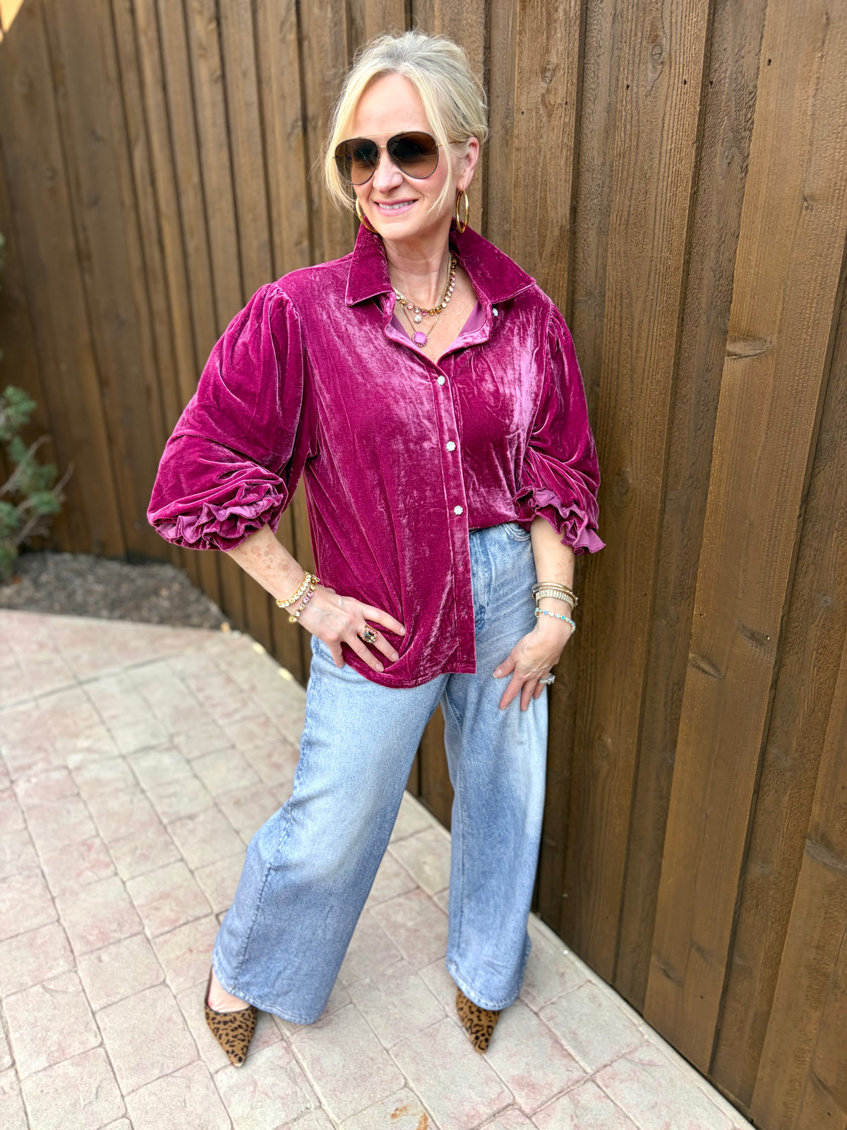Romantic in Raspberry Blouse
