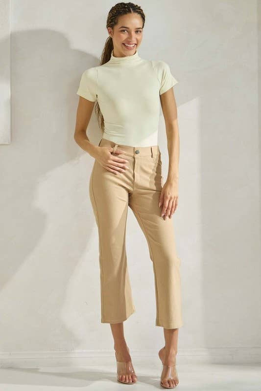 Elegant Crop Pant-Khaki