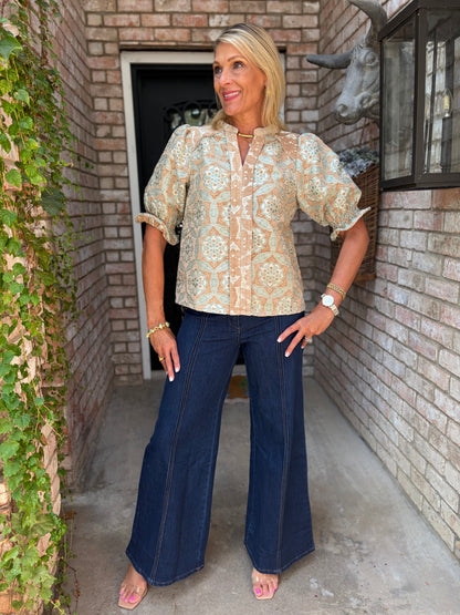 The Eloise Champagne Blouse