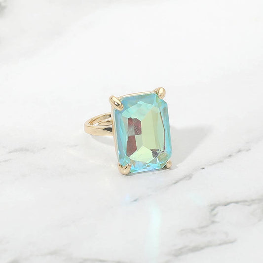 Bold Emerald Cut Ring- Mint