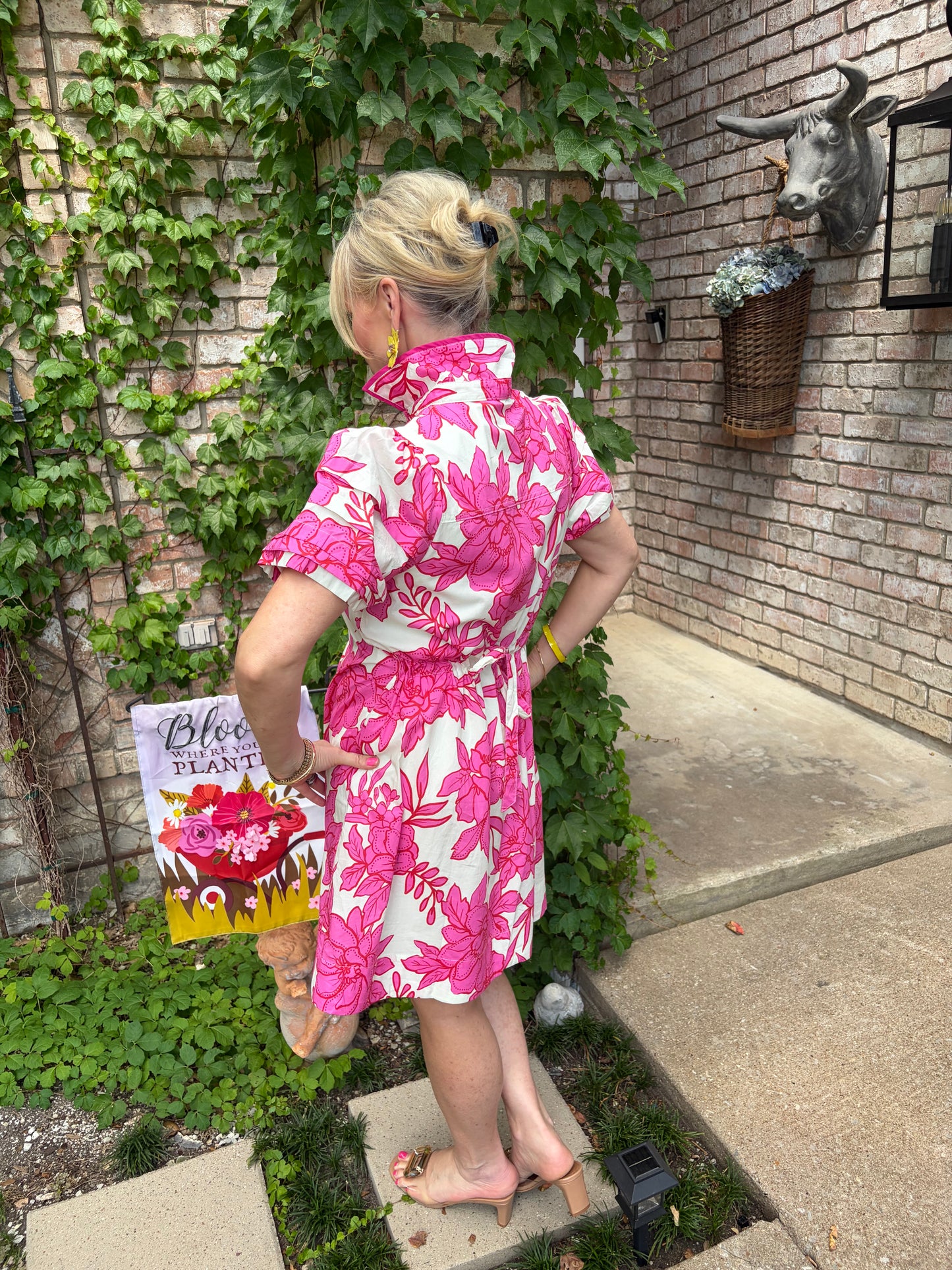Pink Bloom Knee Length Dress