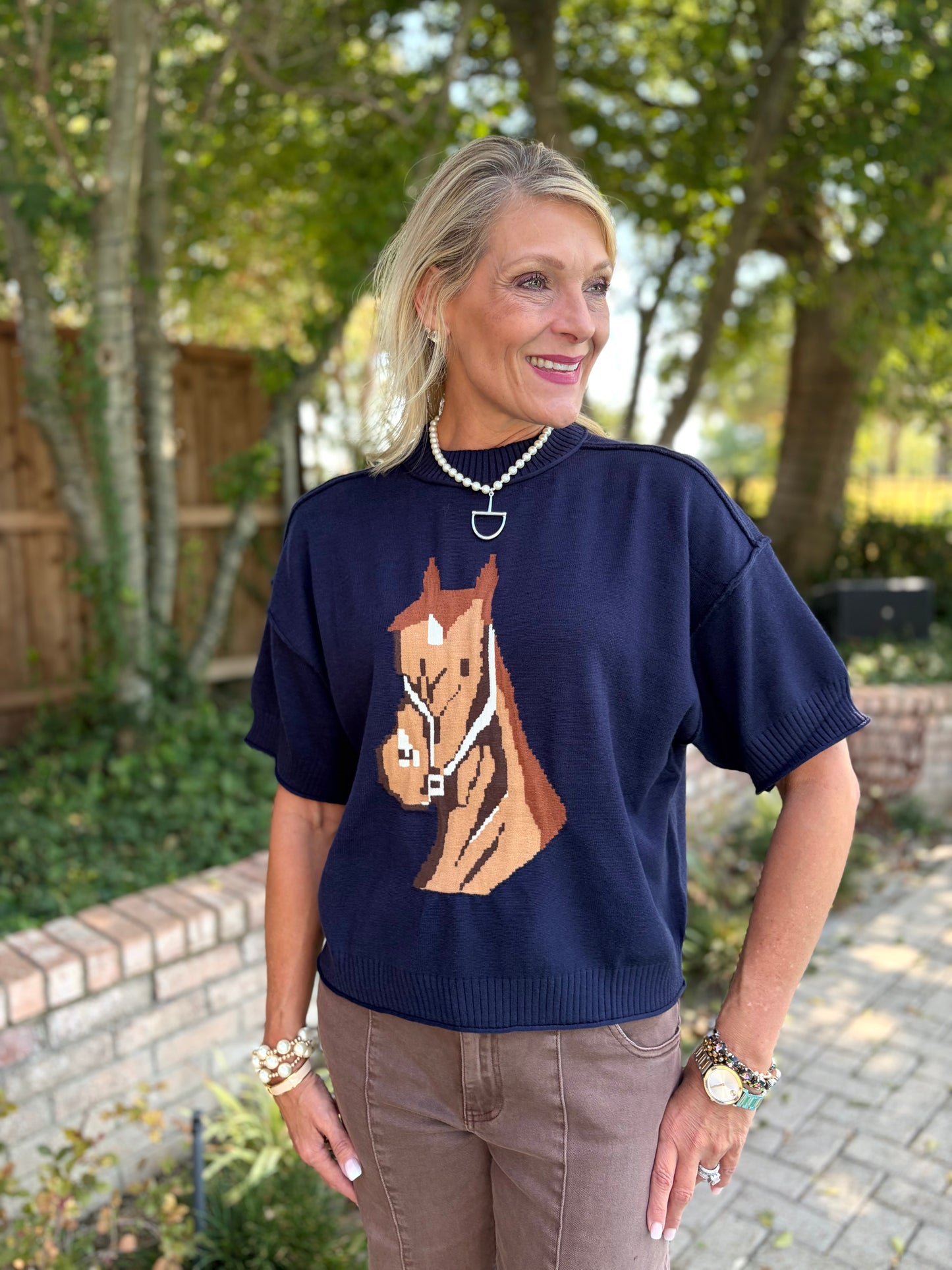 Blue Ribbon Horsehead Sweater