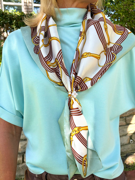 Oh So Versatile Scarf-Aqua Horse bit
