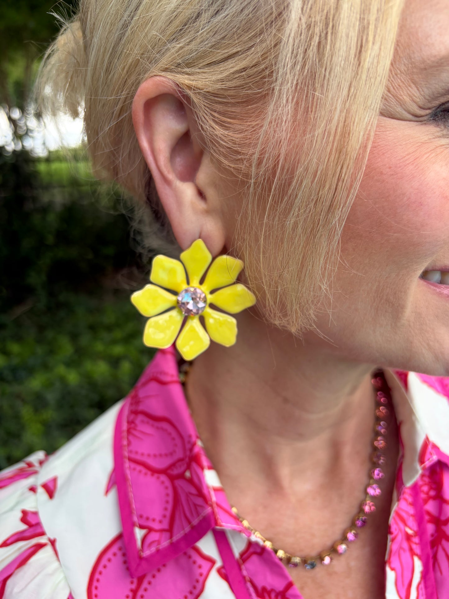 Yellow Pop Flower Earrings