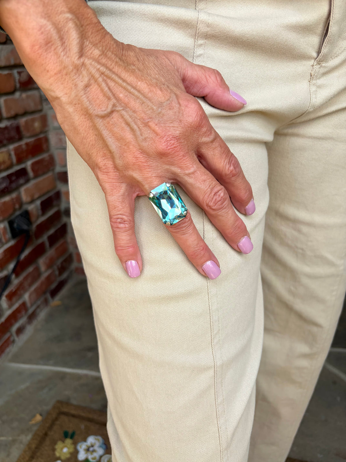 Tova Mini Soleil Ring- Aqua