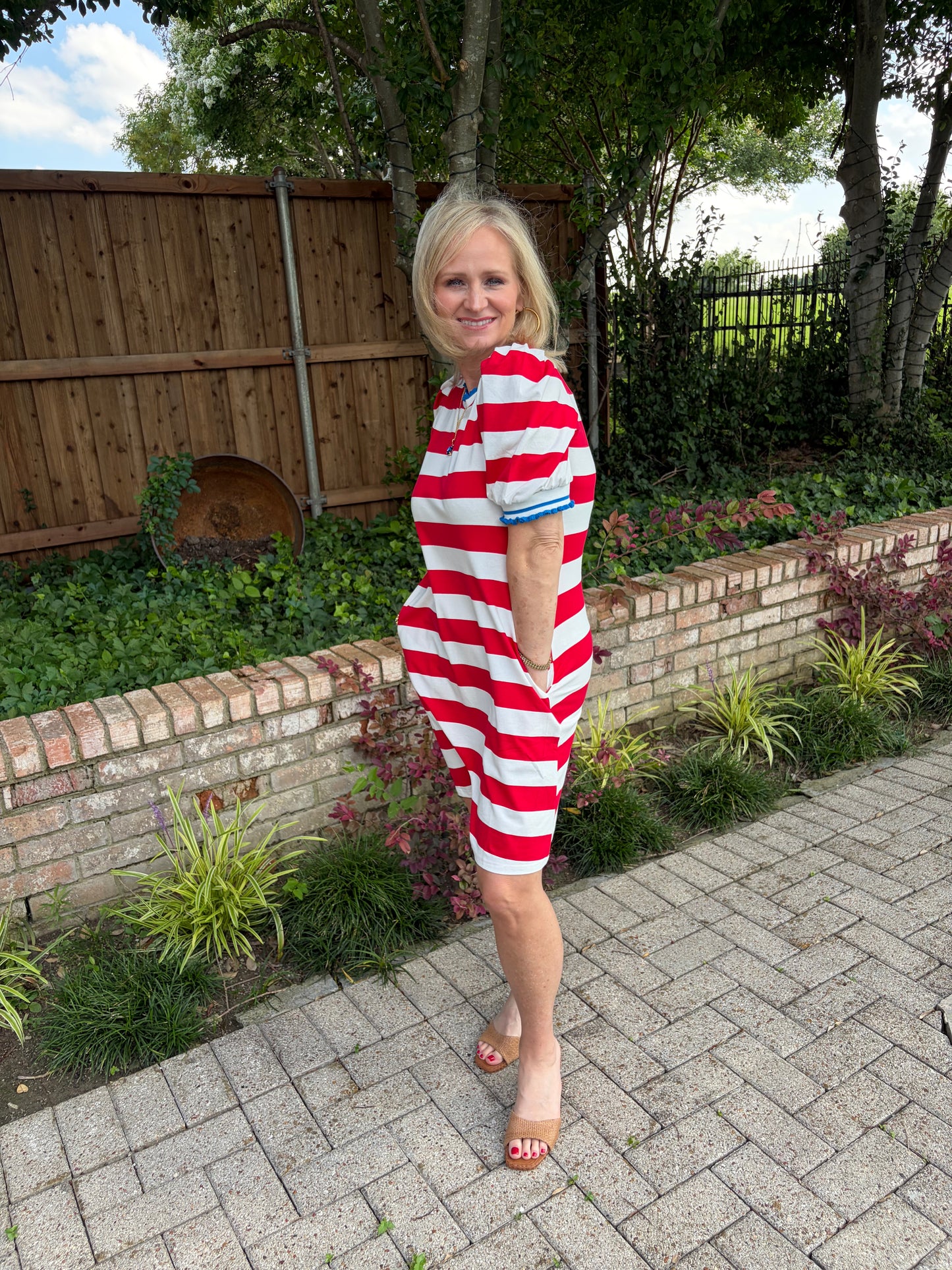 Summer in July -Red and White Stripe Dress