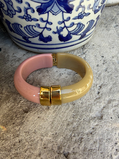 Modern Pink and Khaki Bangle