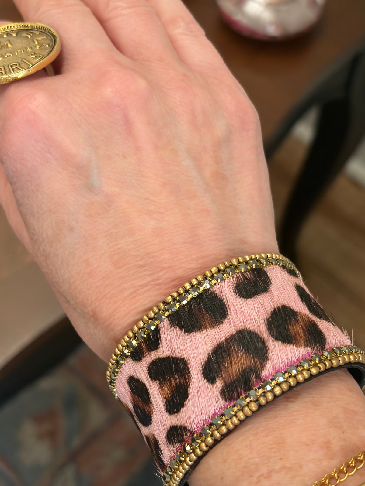Pink Leopard Cuff