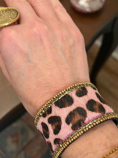 Pink Leopard Cuff