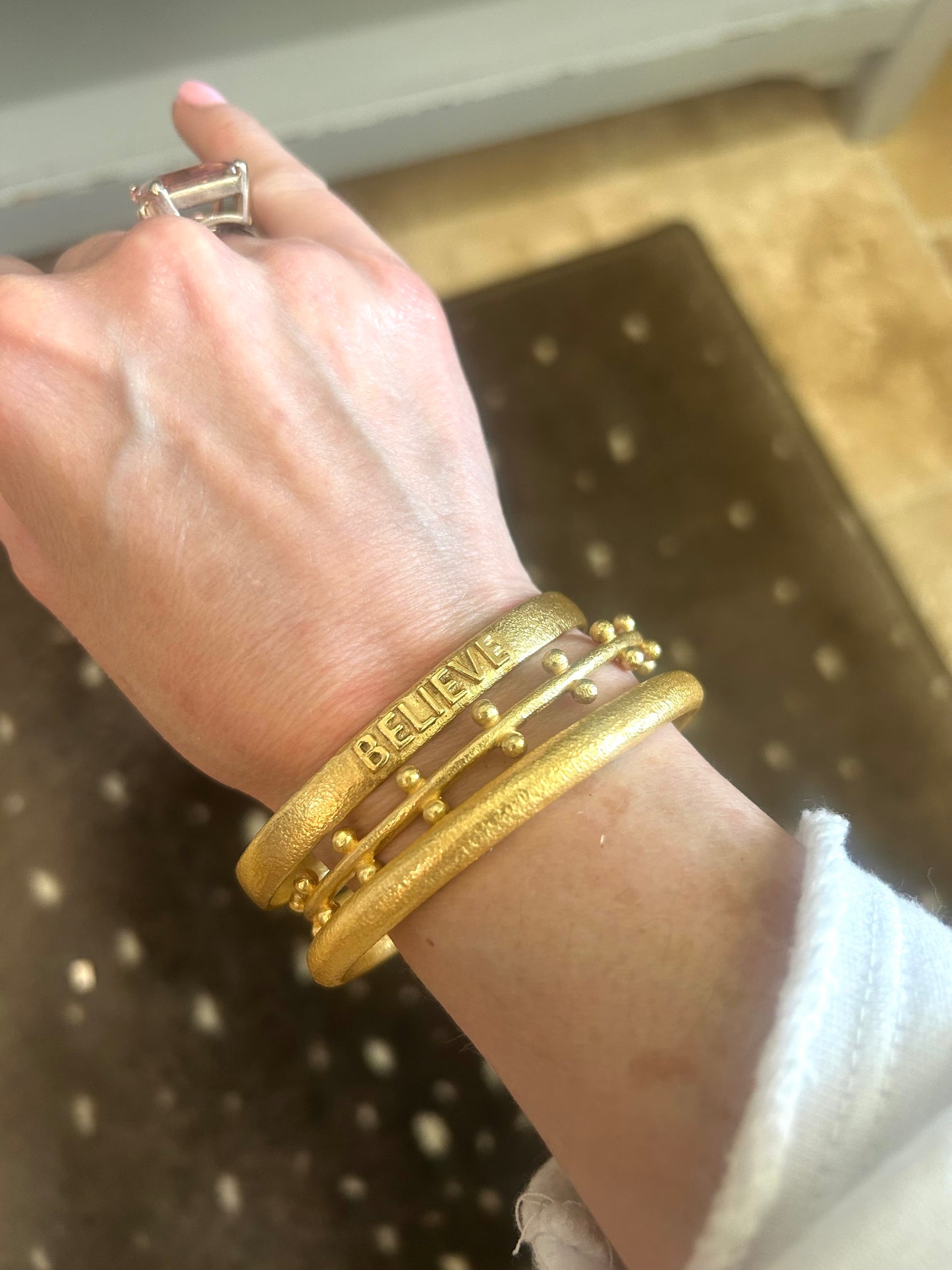 Believe Gold Cuff
