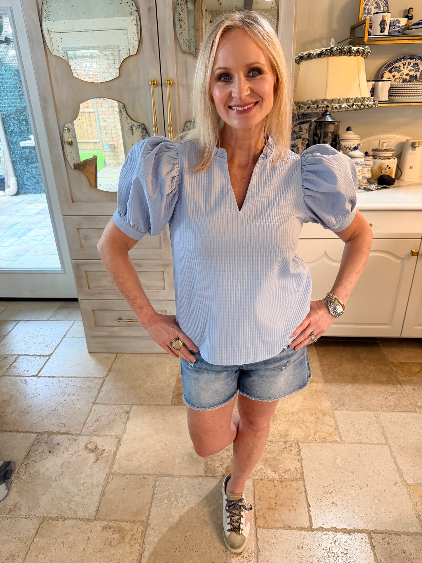 Serena Sky Blue Blouse