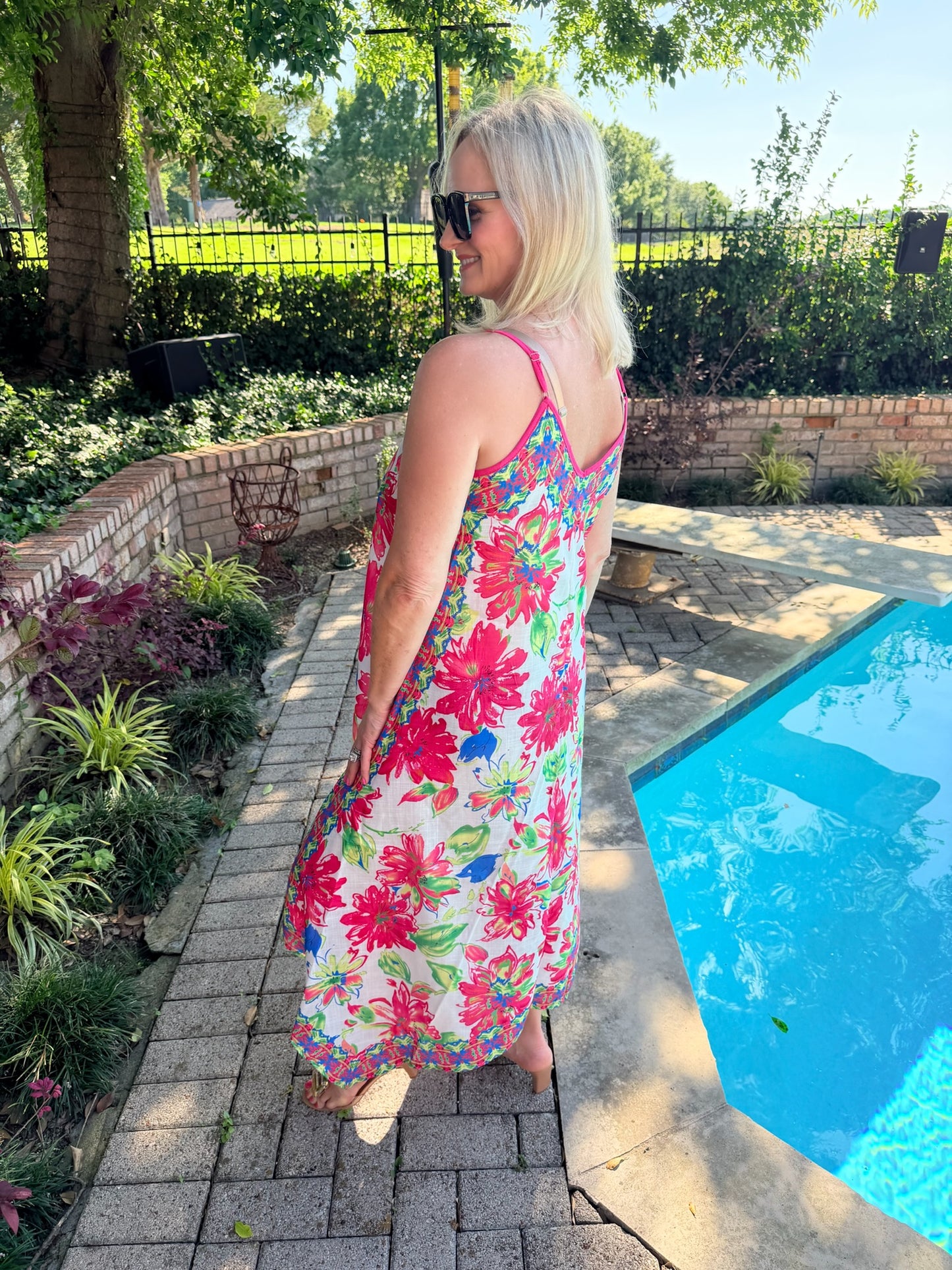 Floral Print Beach Maxi Dress