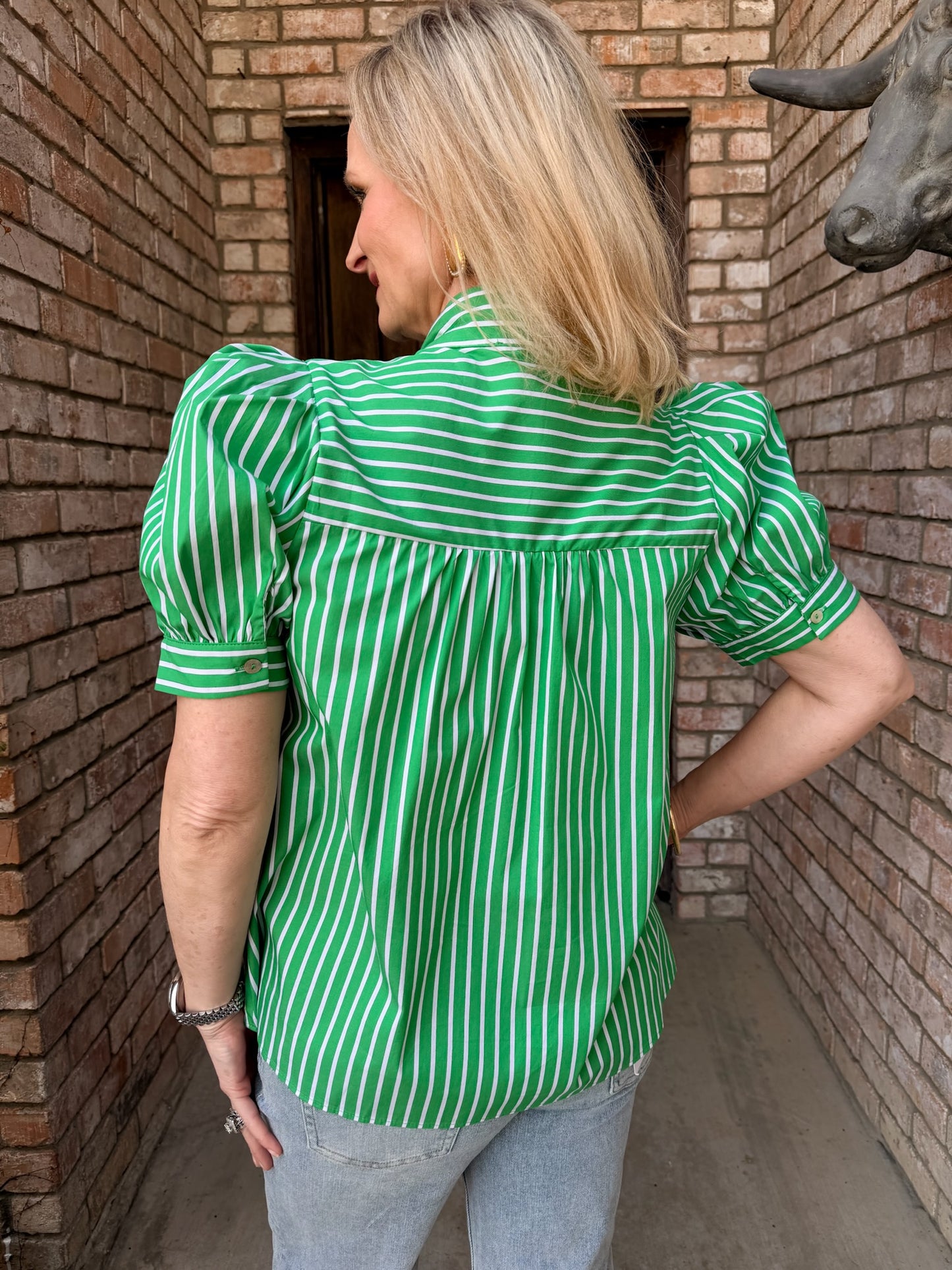 Ginny Green Bow Blouse