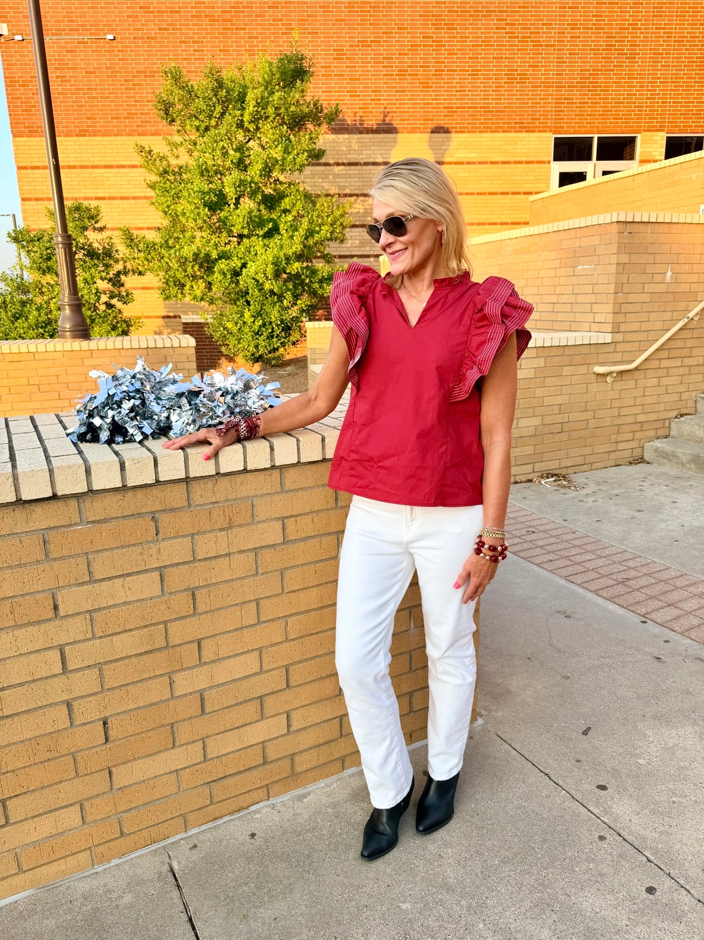 Garnet Ruffle Top