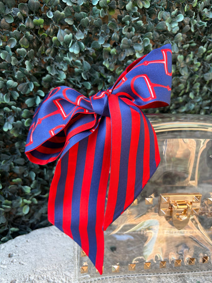 Stylish Gameday Twilly- Blue, Red and White