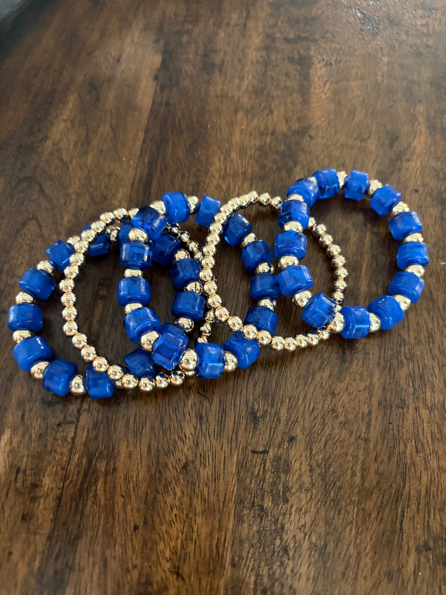 Blue & Gold Gameday Bracelet Set