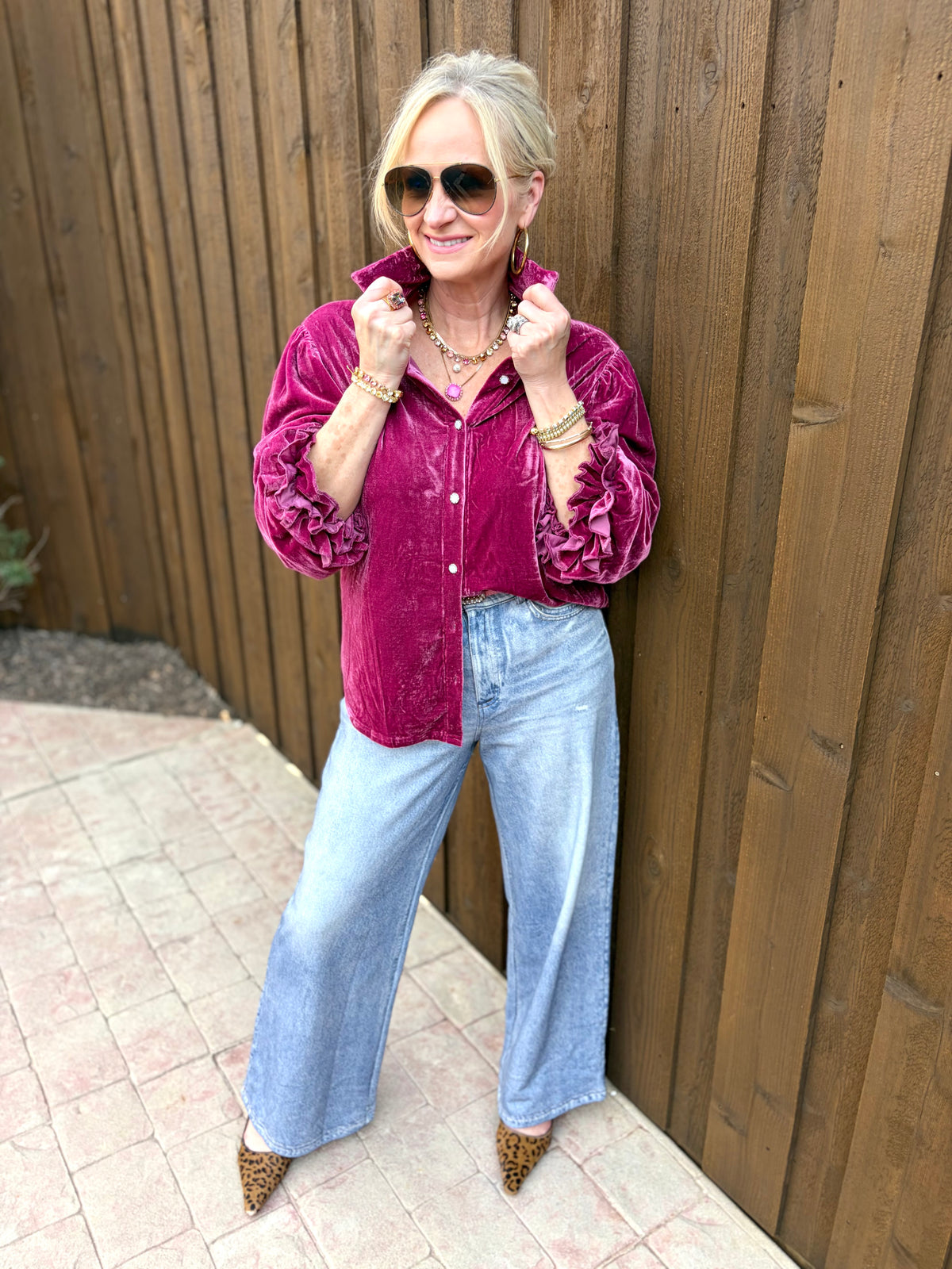 Romantic in Raspberry Blouse