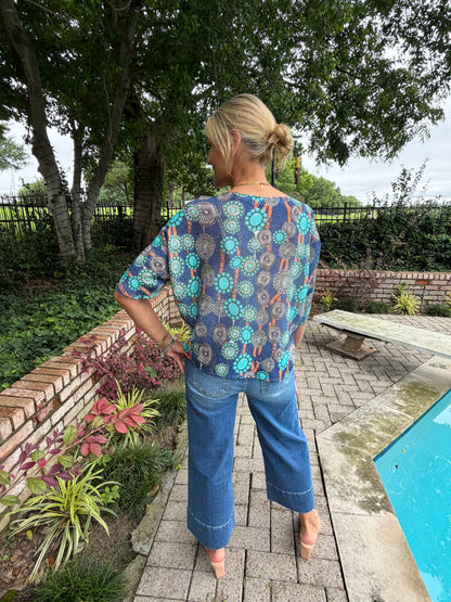 Navy Concho-Italian Knit