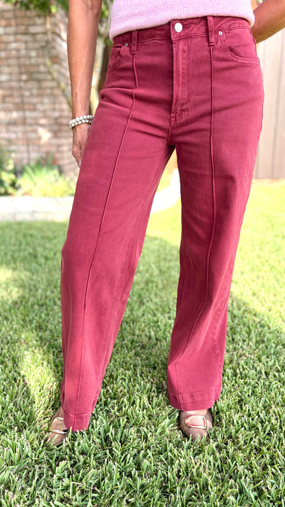 Burgundy Bliss Denim