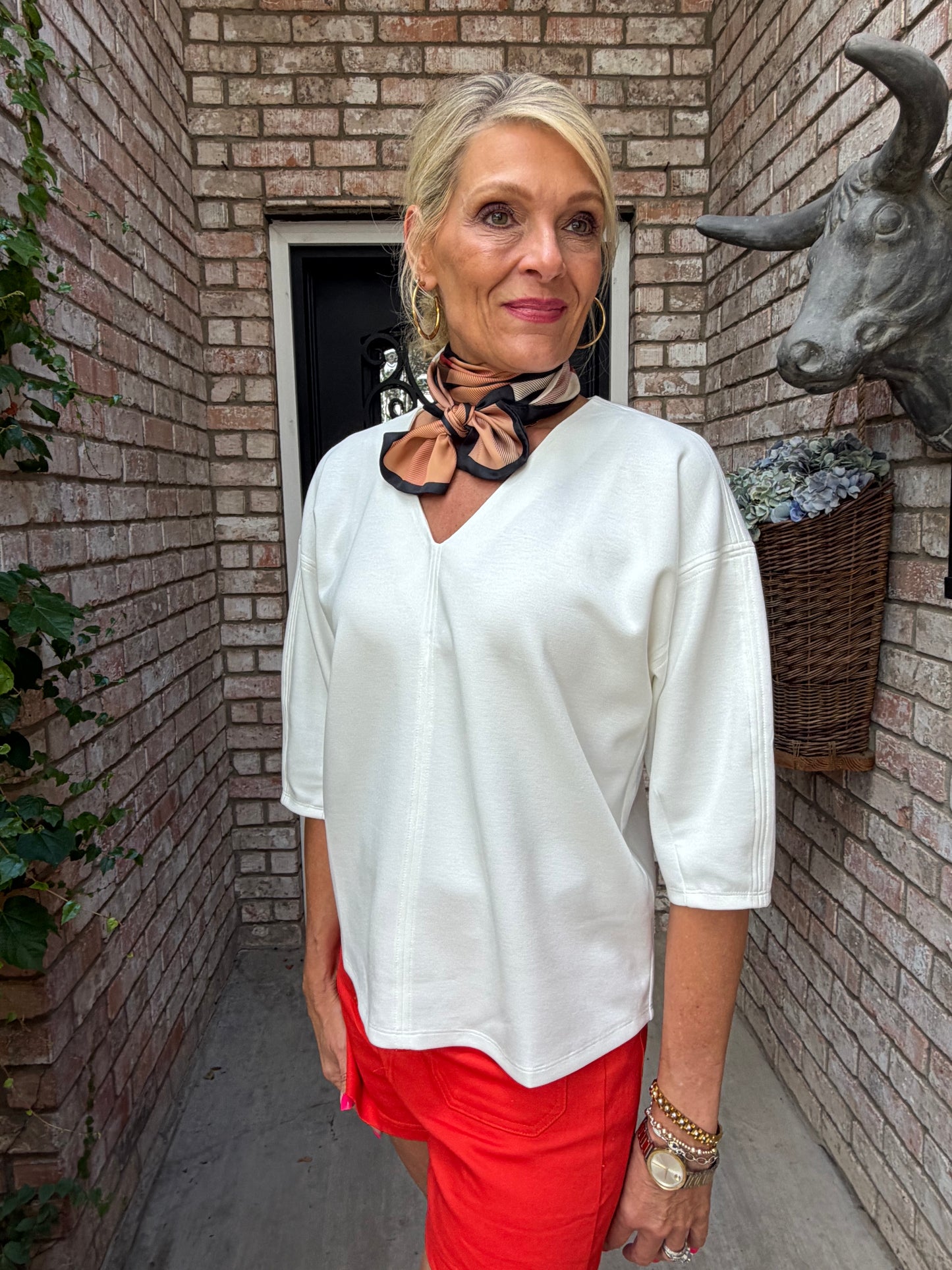 Ivory Scuba V Neck
