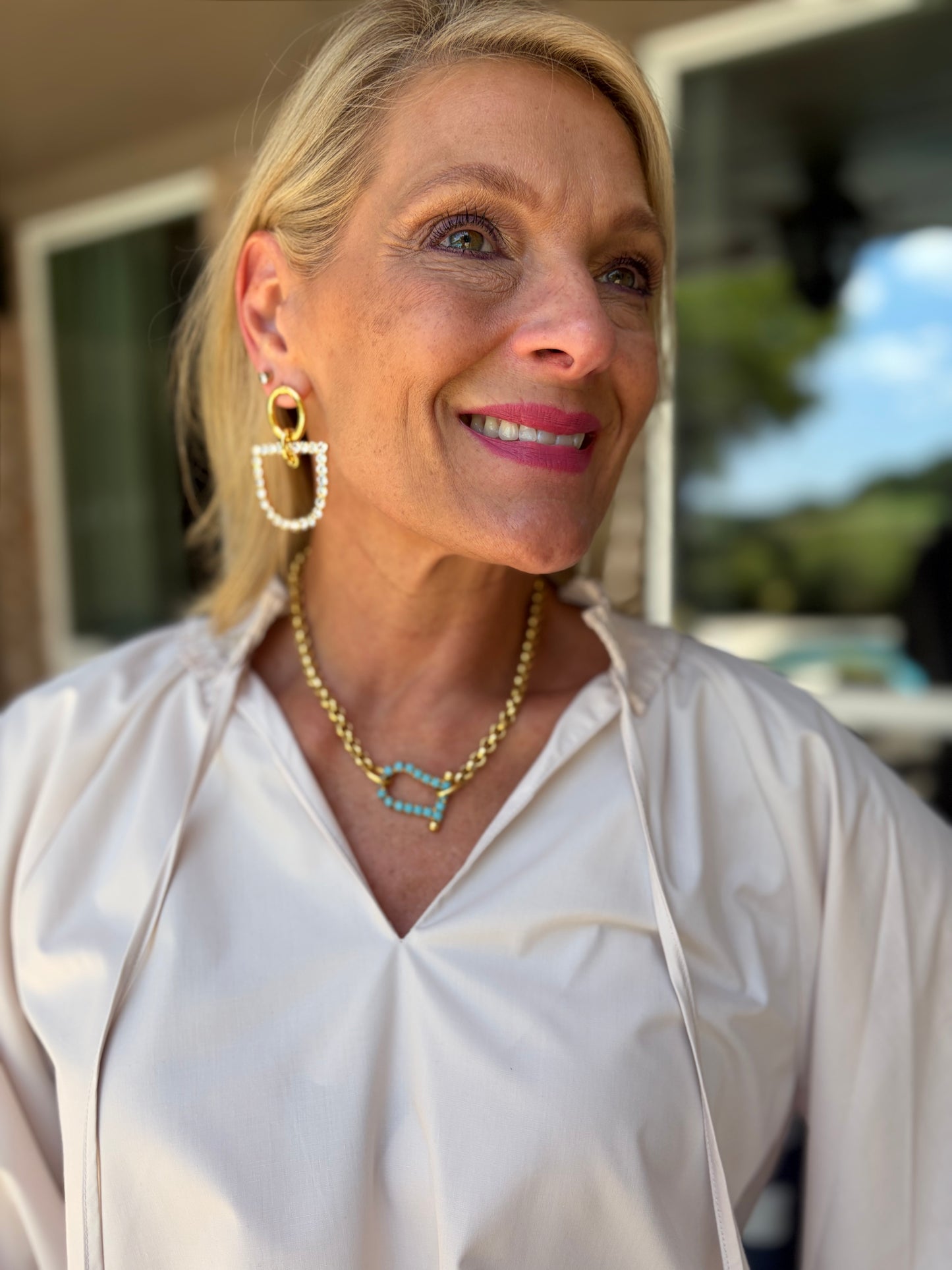 Horsebit Turquoise Link Necklace
