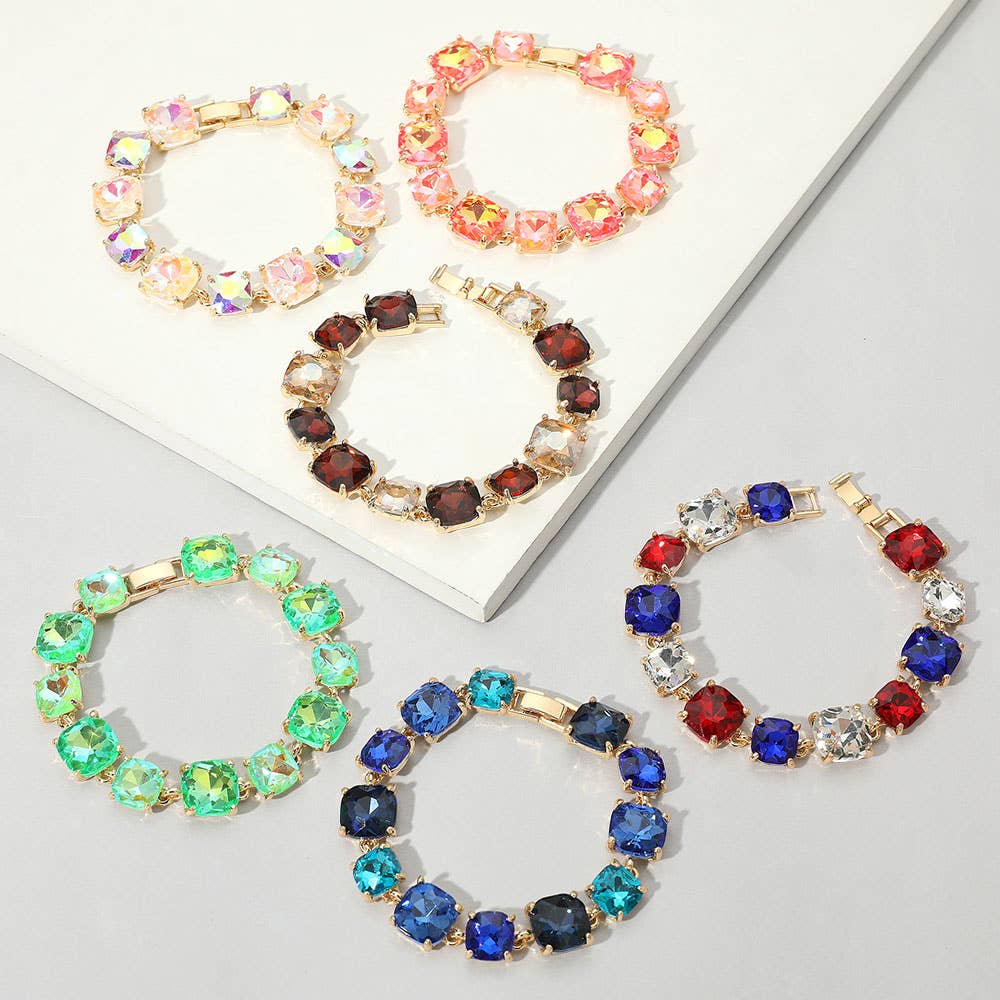 Classy Crystal Evening Bracelet- Blue