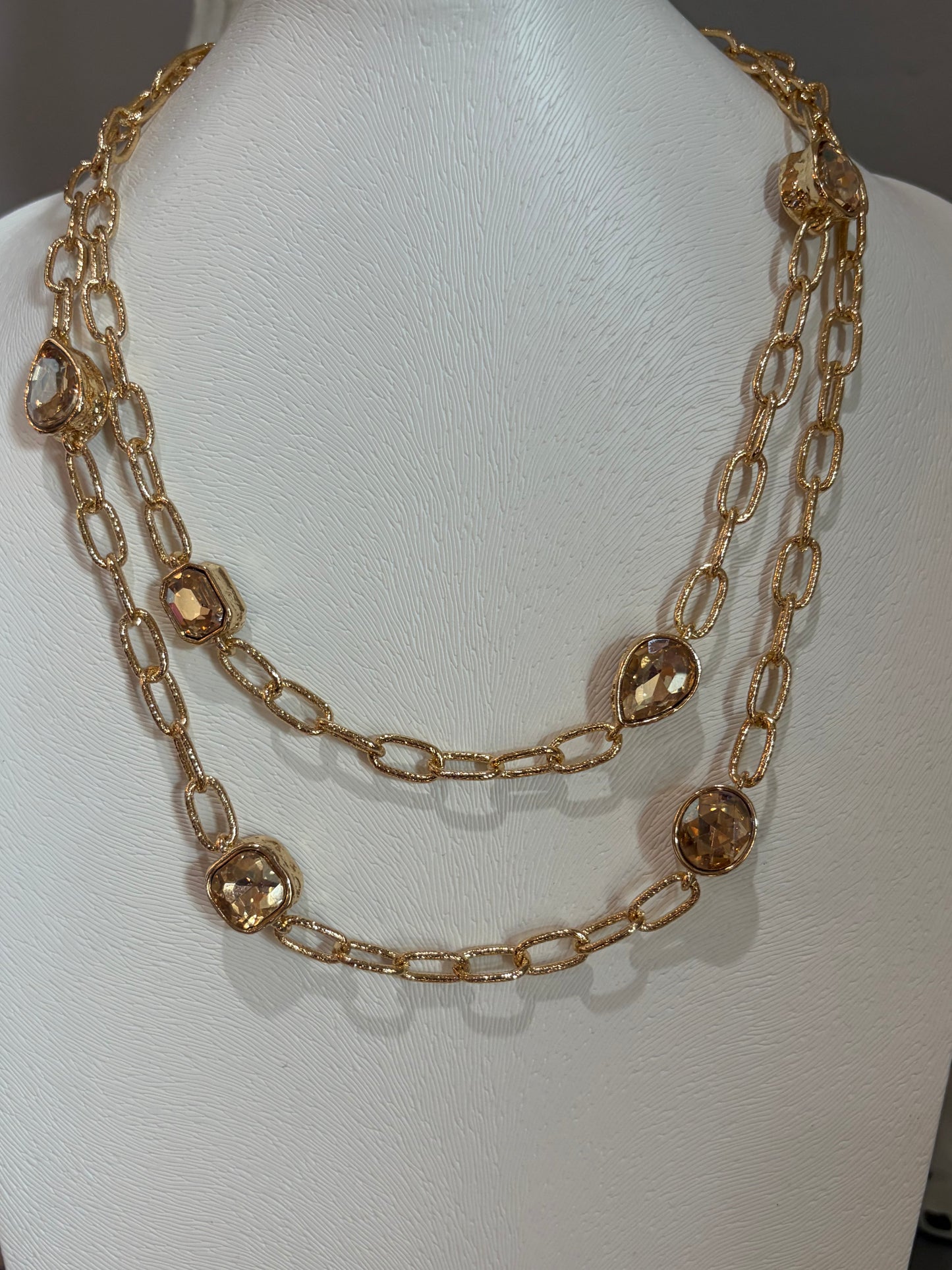 Elegant Faceted Long Necklace